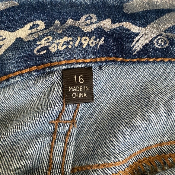 Seven 7 Blue Jeans 34x29 Pearls High Rise Skinny Tag Size 16 - Picture 8 of 14